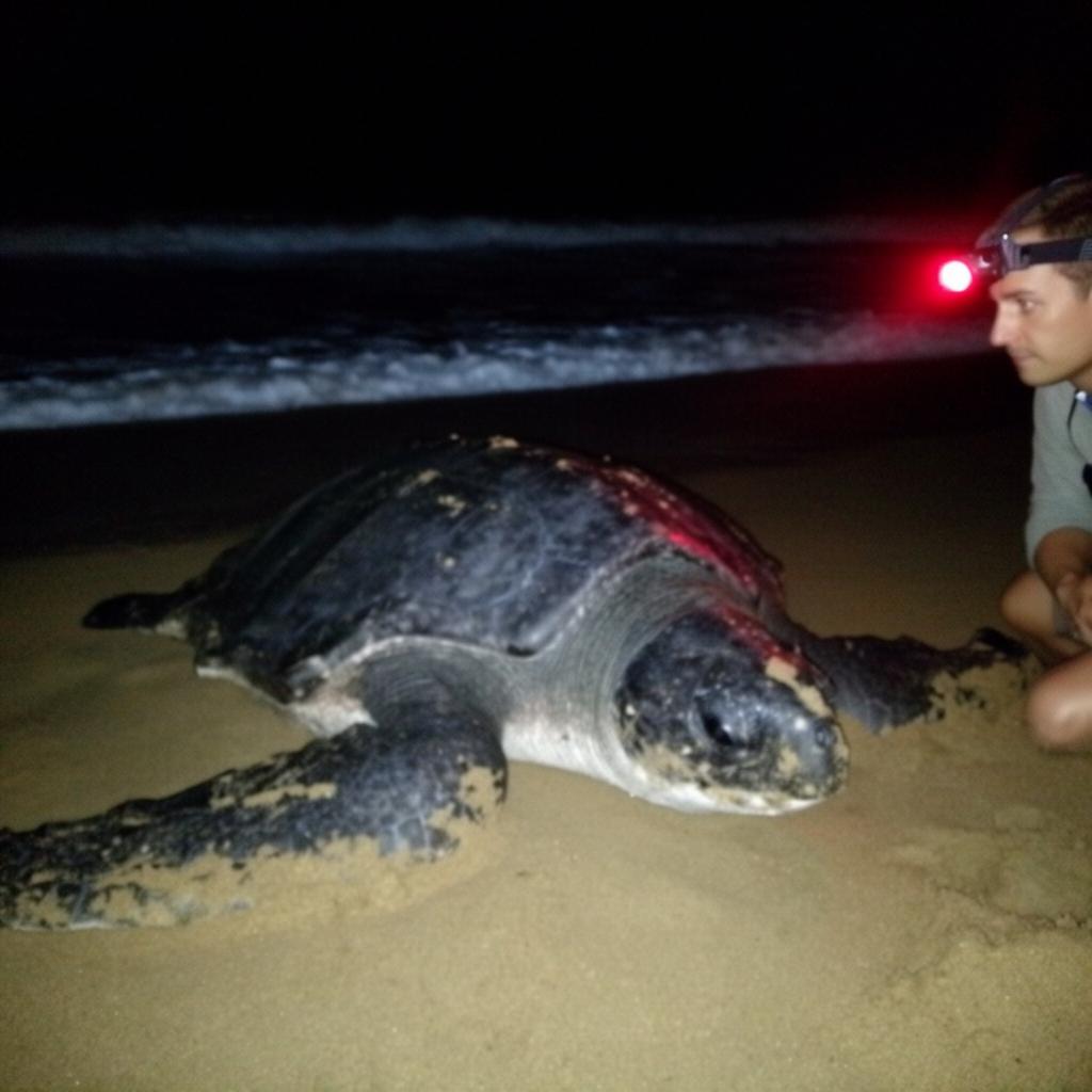 Veille nocturne pour protection des nids de tortues luth — Costa Rica