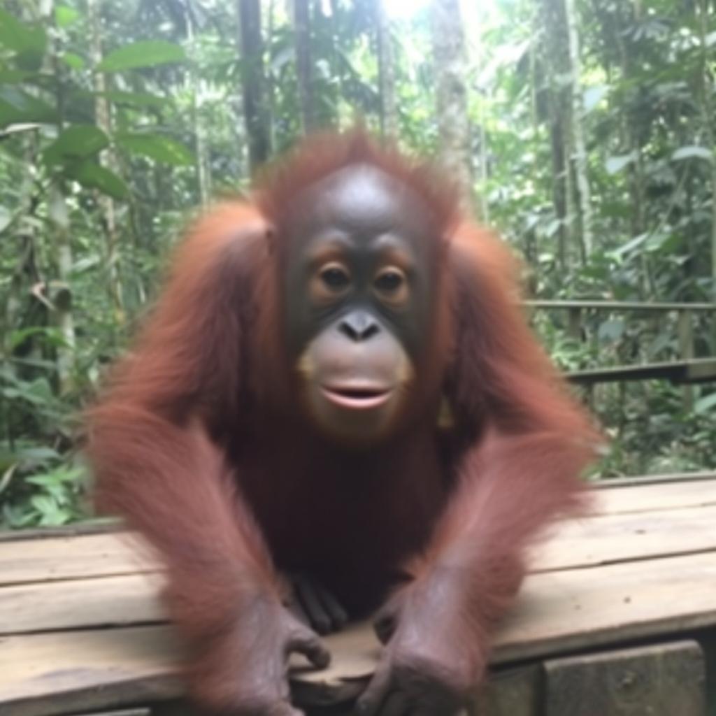 Alimentation des orangs-outans orphelins — Indonésie
